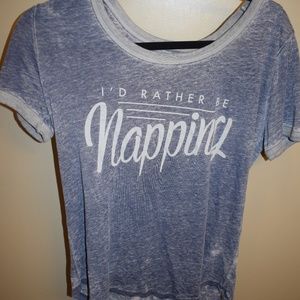 "I'd Rather be Napping" acid wash tee- Size L